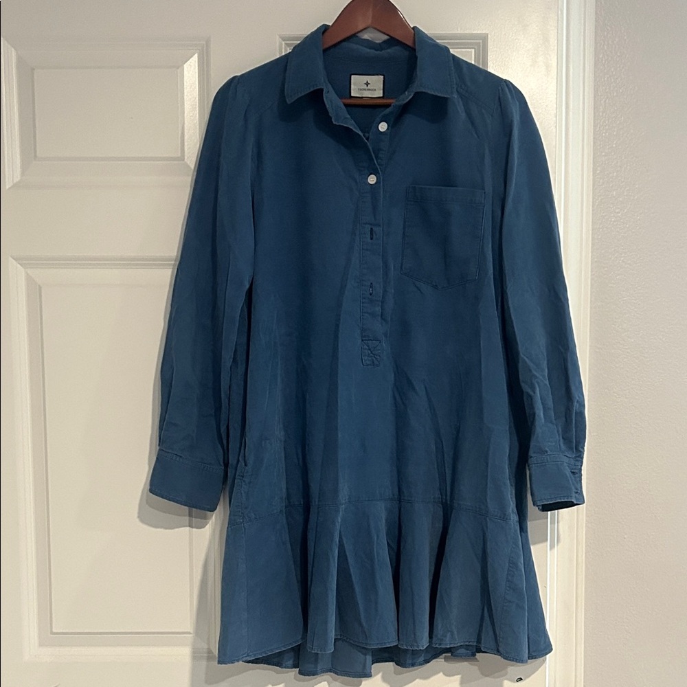 Tuckernuck Navy Long-Sleeve Collared Dress